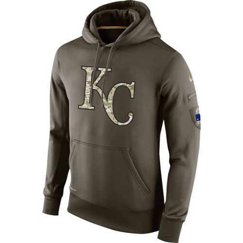 Men's Kansas City Royals  Olive Salute To Service KO Performance Hoodie