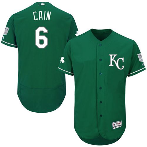 Royals #6 Lorenzo Cain Green Celtic Flexbase Authentic Collection Stitched MLB Jersey