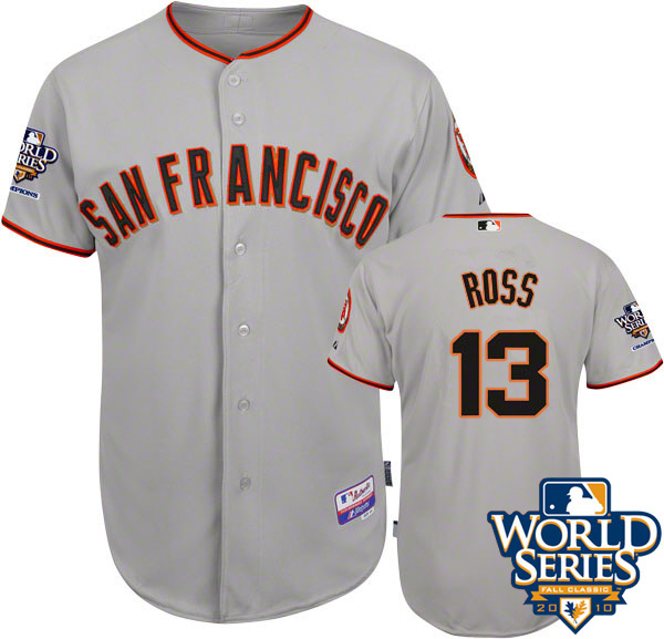 Giants #13 Cody Ross Cool Base 2010 World Series Patch Grey Stitched MLB Jersey