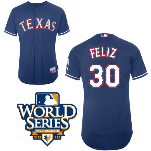 Rangers #30 Naftali Feliz Blue Cool Base w/2010 World Series Patch Stitched MLB Jerseys