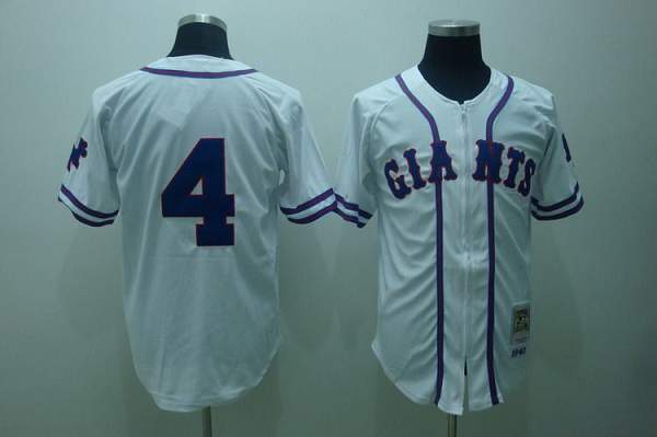 Mitchell and Ness Giants #4 Mel Ott Stitched White Throwback MLB Jersey