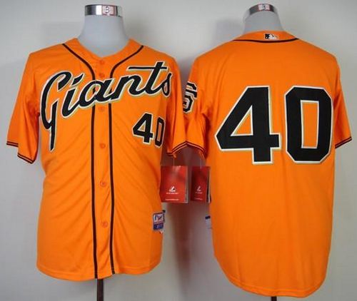 Giants #40 Madison Bumgarner Orange Cool Base Stitched MLB Jersey