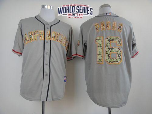 Giants #16 Angel Pagan Grey USMC Cool Base W/2014 World Series Patch Stitched MLB Jersey