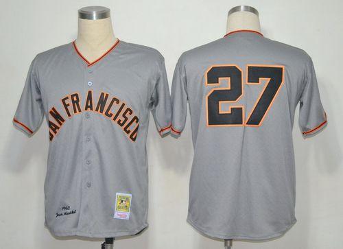 Mitchell And Ness 1962 Giants #27 Juan Marichal Grey Stitched Throwback MLB Jersey