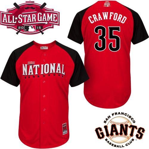 Giants #35 Brandon Crawford Red 2015 All Star National League Stitched MLB jerseys