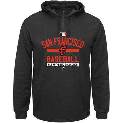 San Francisco Giants Majestic AC Team Property On Field Solid Therma Base Black MLB Hoodie