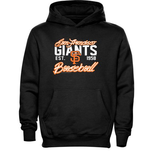 San Francisco Giants Script Baseball Pullover Black MLB Hoodie