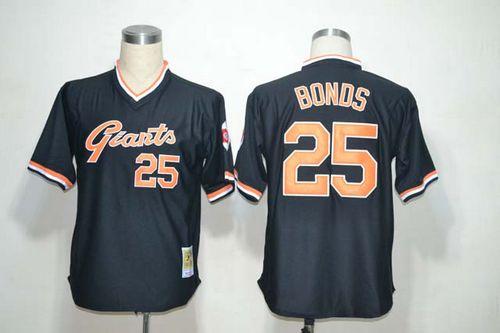 Mitchell And Ness Giants #25 Barry Bonds Black Throwback Stitched MLB Jersey