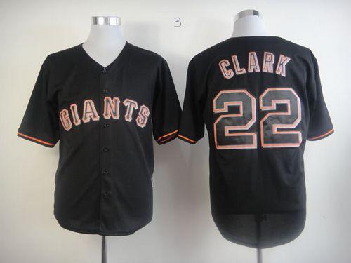 Giants #22 Will Clark Black Fashion Stitched MLB Jersey