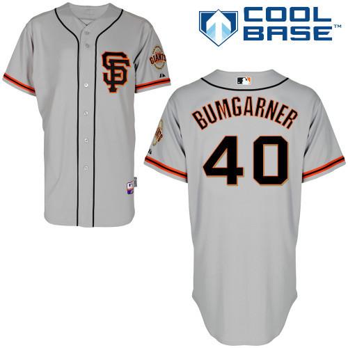 Giants #40 Madison Bumgarner Grey Road 2 Cool Base Stitched MLB Jersey