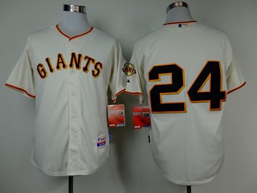 Giants #24 Willie Mays Cream Cool Base Stitched MLB Jersey