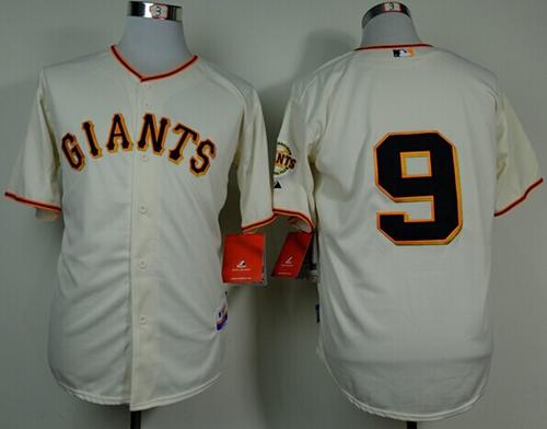 Giants #9 Brandon Belt Cream Cool Base Stitched MLB Jersey