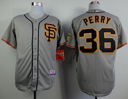 Giants #36 Gaylord Perry Grey Cool Base Stitched MLB Jersey