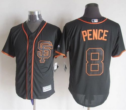 Giants #8 Hunter Pence Black Alternate New Cool Base Stitched MLB Jersey