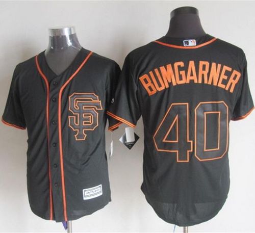 Giants #40 Madison Bumgarner Black Alternate New Cool Base Stitched MLB Jersey