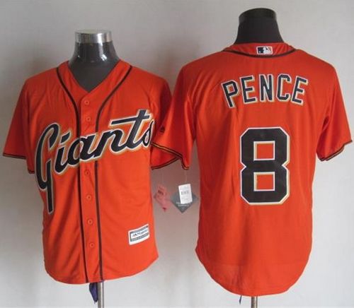 Giants #8 Hunter Pence Orange Alternate New Cool Base Stitched MLB Jersey
