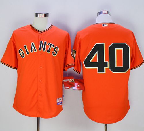 Giants #40 Madison Bumgarner Orange Old Style 