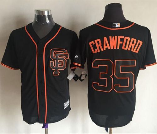 Giants #35 Brandon Crawford Black New Cool Base Alternate Stitched MLB Jersey