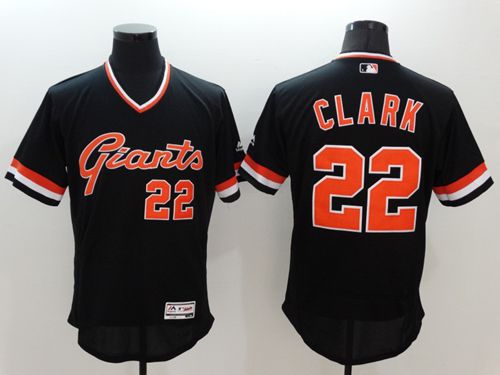 Giants #22 Will Clark Black Flexbase Authentic Collection Cooperstown Stitched MLB Jersey