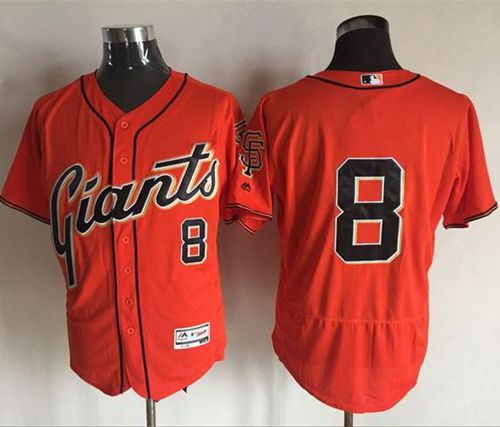Giants #8 Hunter Pence Orange Flexbase Authentic Collection Stitched MLB Jersey