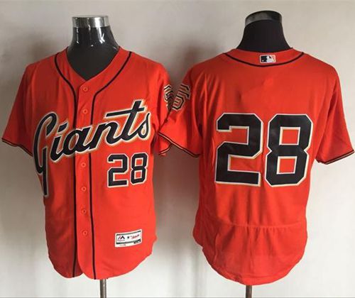 Giants #28 Buster Posey Orange Flexbase Authentic Collection Stitched MLB Jersey