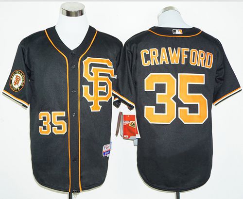 Giants #35 Brandon Crawford Black 2016 Cool Base Stitched MLB Jersey