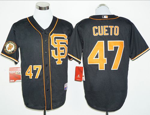 Giants #47 Johnny Cueto Black 2016 Cool Base Stitched MLB Jersey