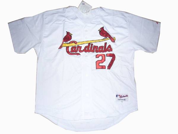 Cardinals #27 Scott Rolen Stitched White MLB Jersey