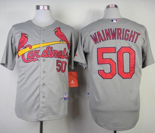 Cardinals #50 Adam Wainwright Grey Stitched MLB Jersey