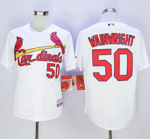 Cardinals #50 Adam Wainwright White Stitched MLB Jersey