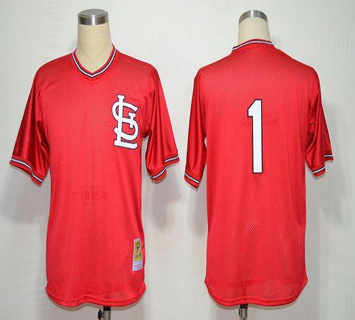 Mitchell And Ness 1985 Cardinals #1 Ozzie Smith Red Stitched MLB Jersey