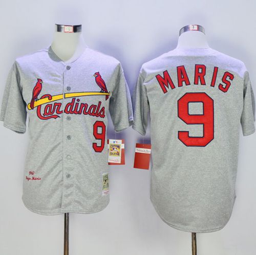 Mitchell And Ness 1967 Cardinals #9 Roger Maris Grey Throwback Stitched MLB Jersey