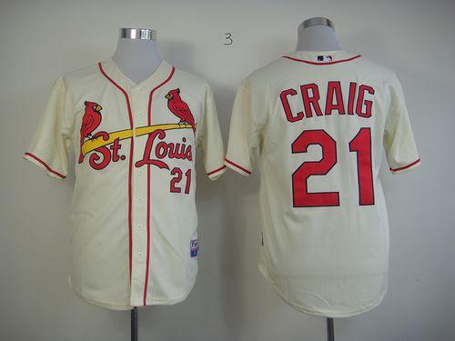 Cardinals #21 Allen Craig Cream Alternate Cool Base Stitched MLB Jersey