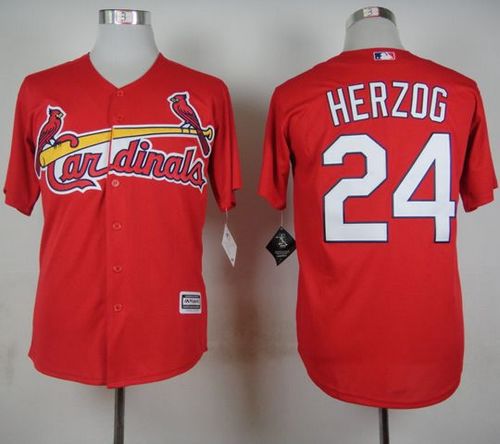 Cardinals #24 Whitey Herzog Red Cool Base Stitched MLB Jersey