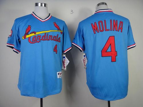 Cardinals #4 Yadier Molina Blue 1982 Turn Back The Clock Stitched MLB Jersey