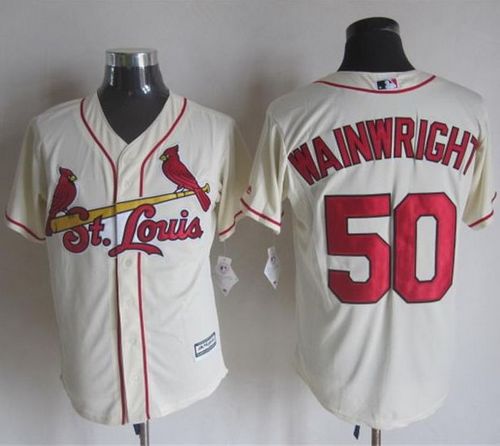 Cardinals #50 Adam Wainwright Cream New Cool Base Stitched MLB Jersey