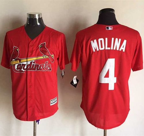 Cardinals #4 Yadier Molina Red New Cool Base Stitched MLB Jersey
