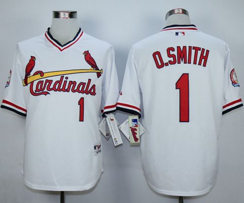 Cardinals #1 Ozzie Smith White 1982 Turn Back The Clock Stitched MLB Jersey