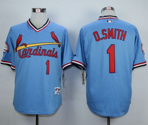 Cardinals #1 Ozzie Smith Blue 1982 Turn Back The Clock Stitched MLB Jersey