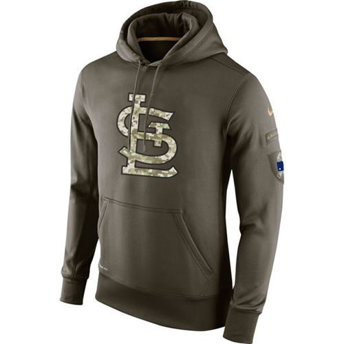 Men's St.Louis Cardinals  Olive Salute To Service KO Performance Hoodie