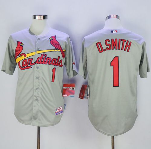 Cardinals #1 Ozzie Smith Grey Cool Base Stitched MLB Jersey