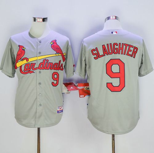 Cardinals #9 Enos Slaughter Grey Cool Base Stitched MLB Jersey