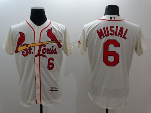 Cardinals #6 Stan Musial Cream Flexbase Authentic Collection Stitched MLB Jersey