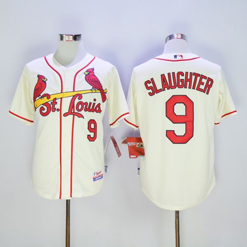 Cardinals #9 Enos Slaughter Cream Cool Base Stitched MLB Jersey