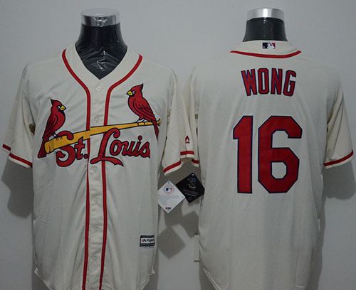 Cardinals #16 Kolten Wong Cream New Cool Base Stitched MLB Jersey