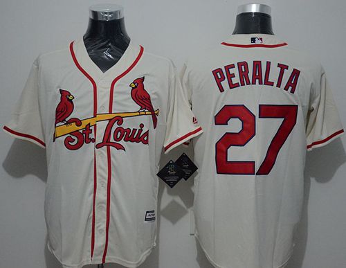 Cardinals #27 Jhonny Peralta Cream New Cool Base Stitched MLB Jersey