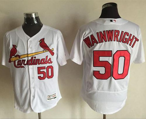 Cardinals #50 Adam Wainwright White Flexbase Authentic Collection Stitched MLB Jersey