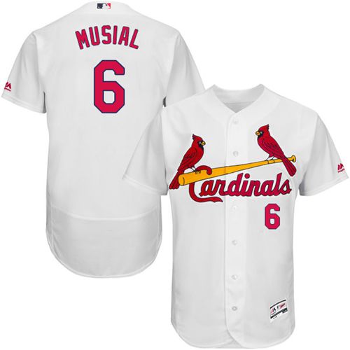 Cardinals #6 Stan Musial White Flexbase Authentic Collection Stitched MLB Jersey