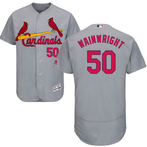Cardinals #50 Adam Wainwright Grey Flexbase Authentic Collection Stitched MLB Jersey