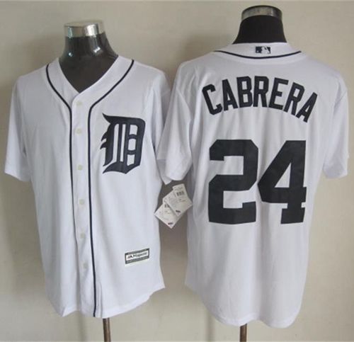 Tigers #24 Miguel Cabrera New White Cool Base Stitched MLB Jersey